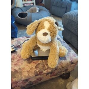 Little Miracles Light Brown Puppy with Dark Brown Ears Stuffed Plush Puppy